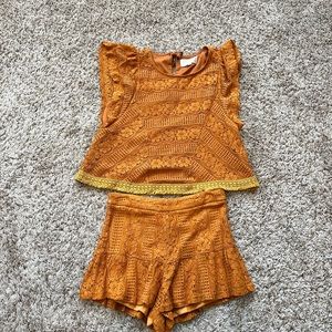 JOA - 2 piece orange short set - size S